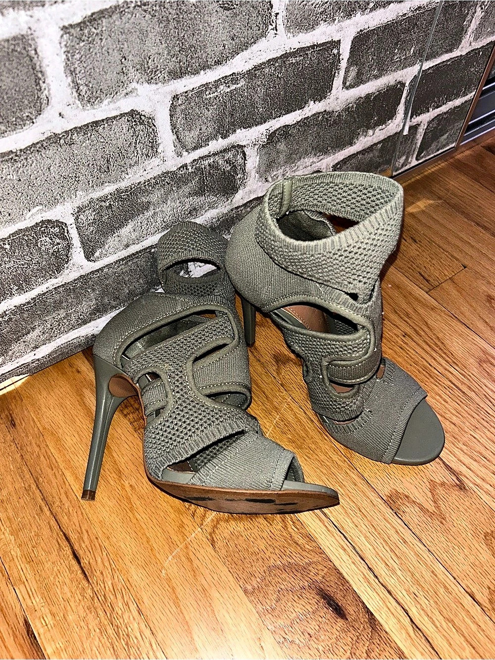 Zara  Green Ankle Strap Heels